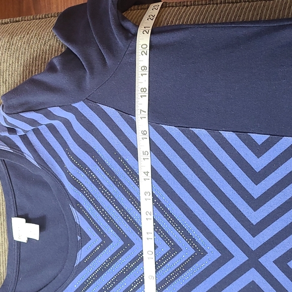 Chico's Geometric Stripe Beaded Blouse - Picture 9 of 11